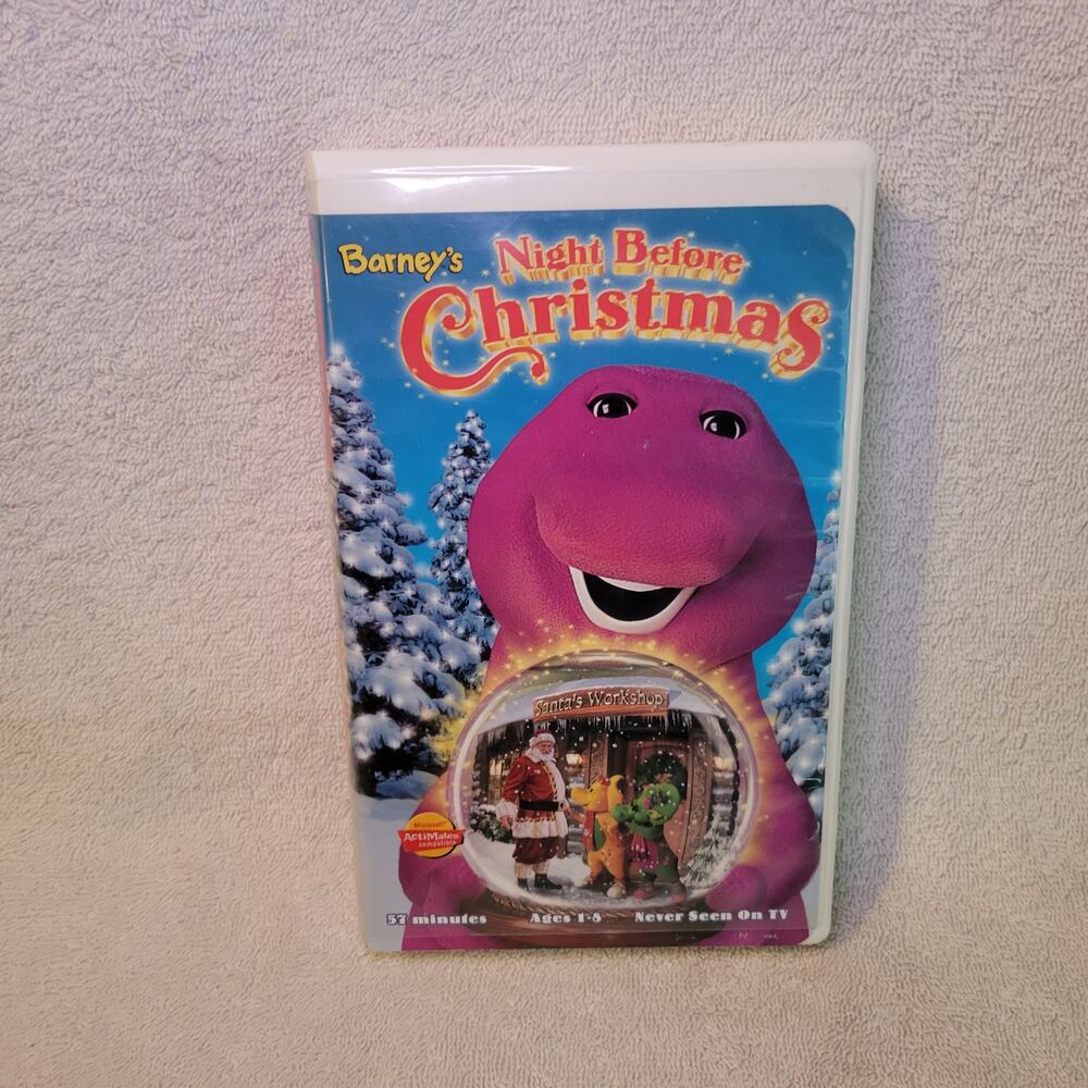 Vintage Barney’s Night Before Christmas VHS Movie Tape 1999 Clamshell